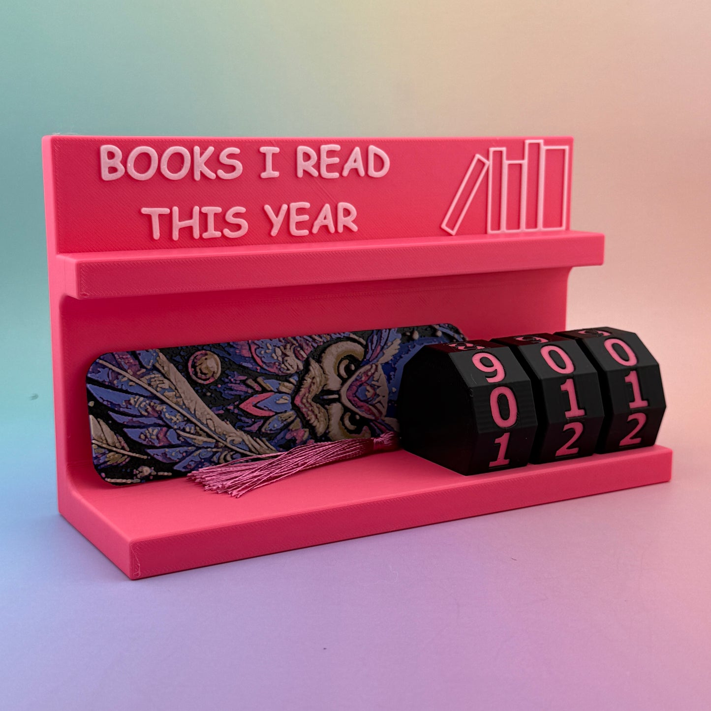Preorder – 3D Printed Book Tracker | “Books I Read This Year”