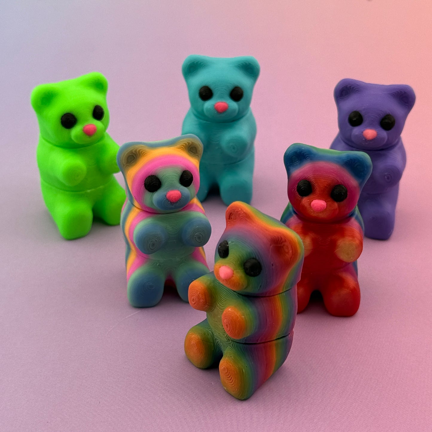 Small Gummy Bears 3D Printed
