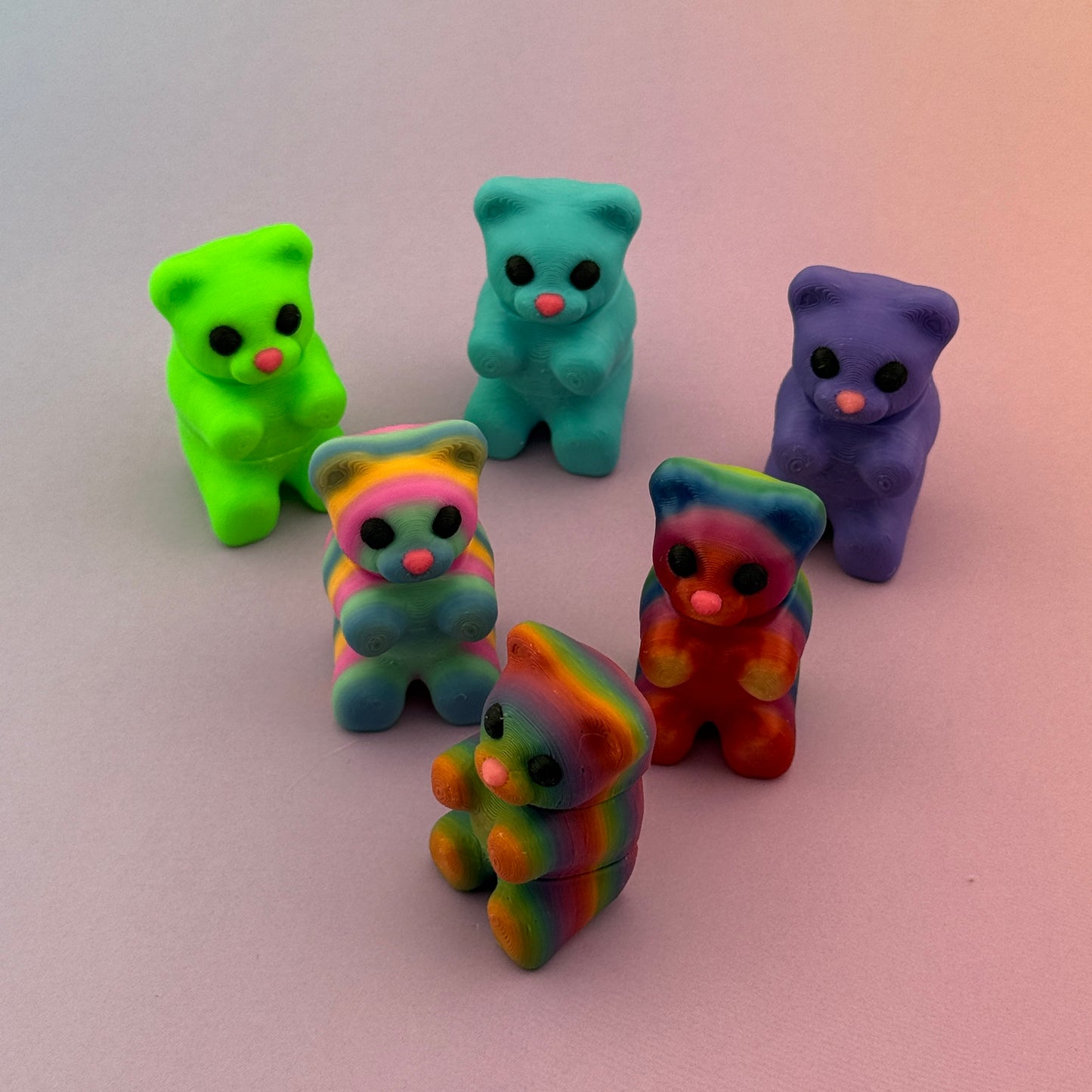 Small Gummy Bears 3D Printed