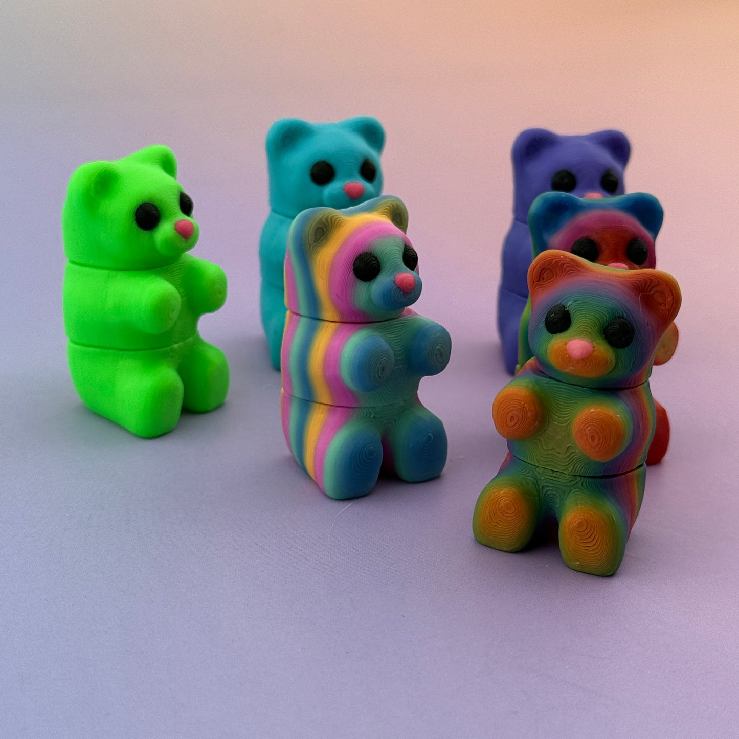 Small Gummy Bears 3D Printed