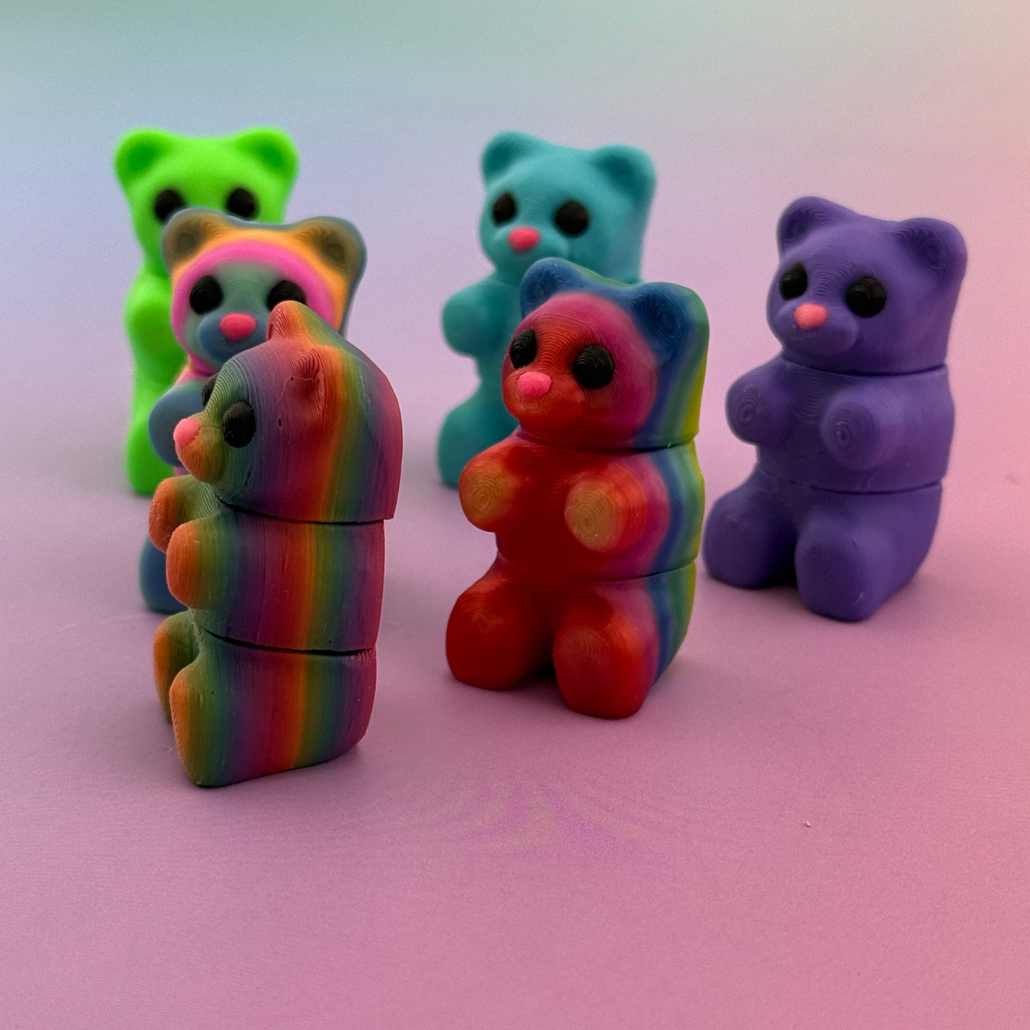Small Gummy Bears 3D Printed