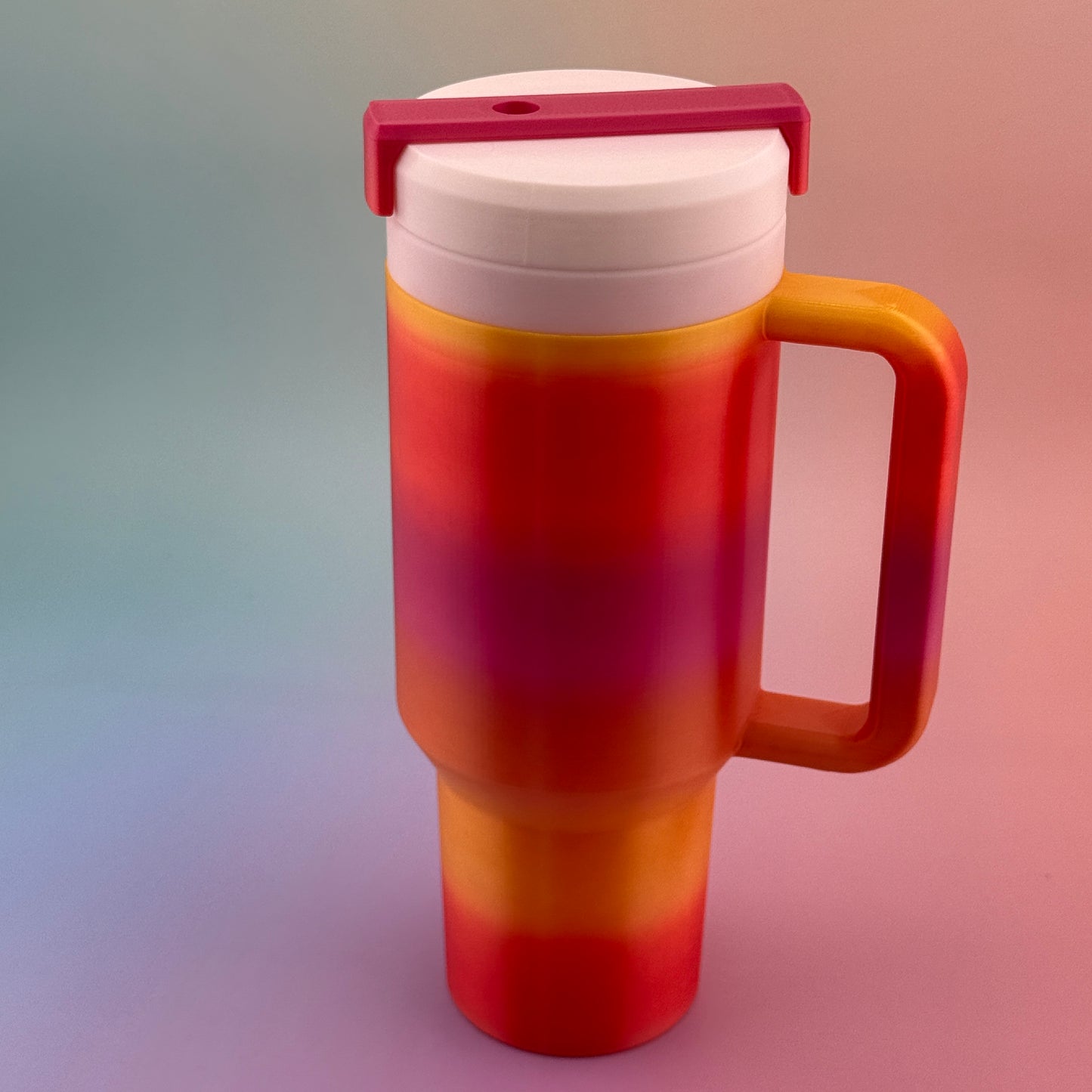 "Customizable 3D printed 12oz slim can tumbler coozy with durable handle and lid options"