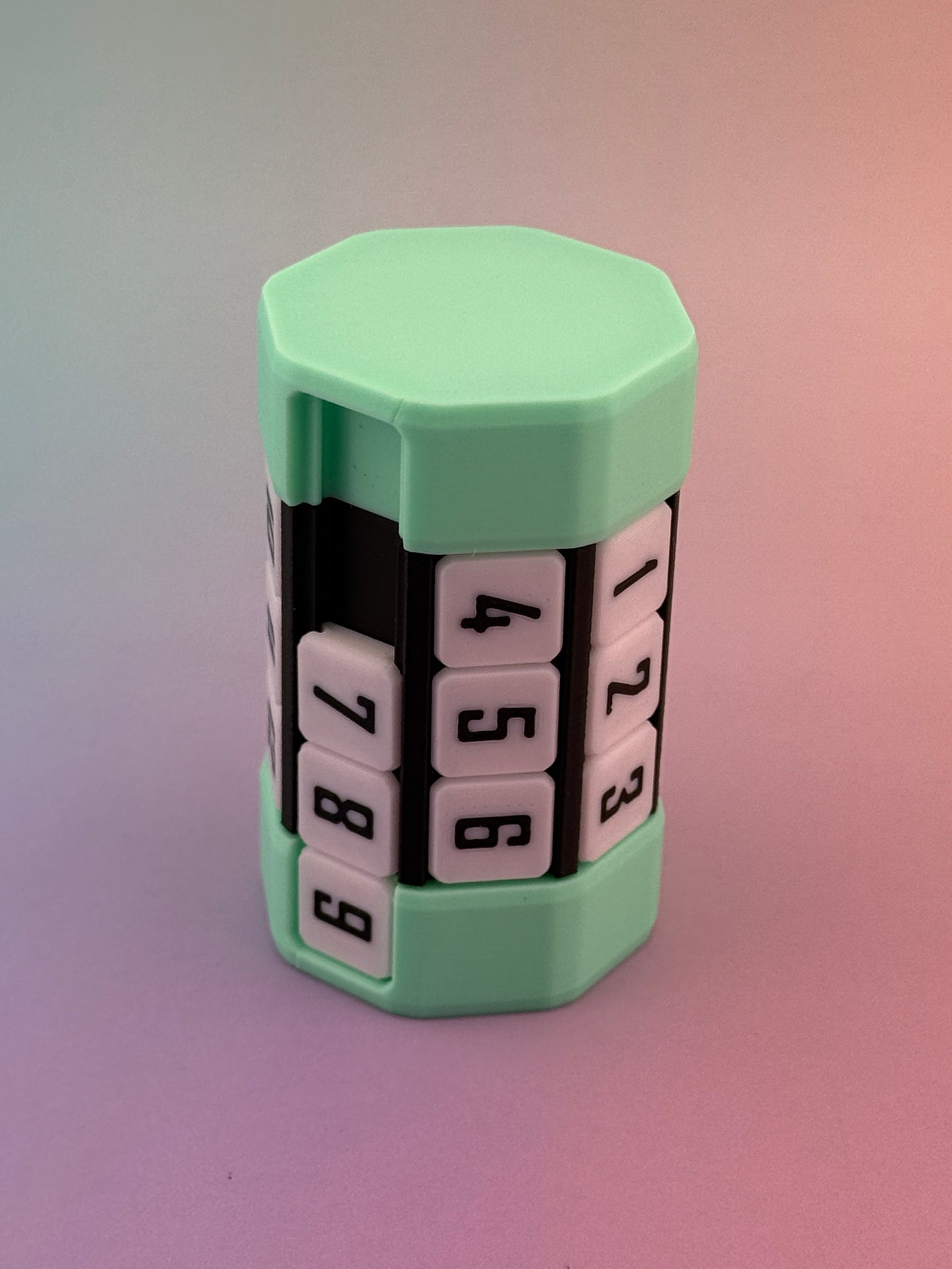 3D Printed Number Puzzle Cylinder – Rotating Brain Teaser