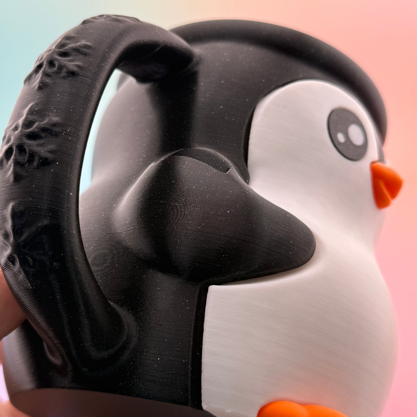 Penguin Ice Cream Pint Cozy - 3D Printed Holder with Spoon Slot for Häagen-Dazs, Ben & Jerry's, and More