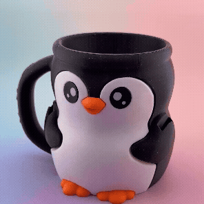 Penguin Ice Cream Pint Cozy - 3D Printed Holder with Spoon Slot for Häagen-Dazs, Ben & Jerry's, and More