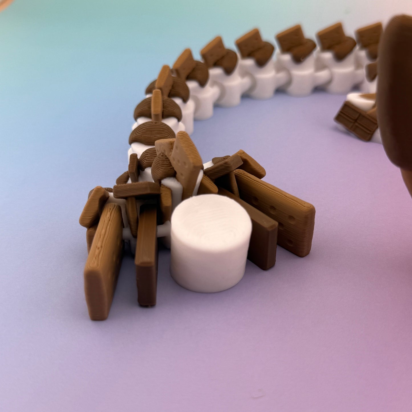 Articulated S'mores Dragon - Premium 3D Printed Fidget Toy (18 Inches)