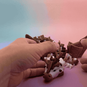 Articulated S'mores Dragon - Premium 3D Printed Fidget Toy (18 Inches)