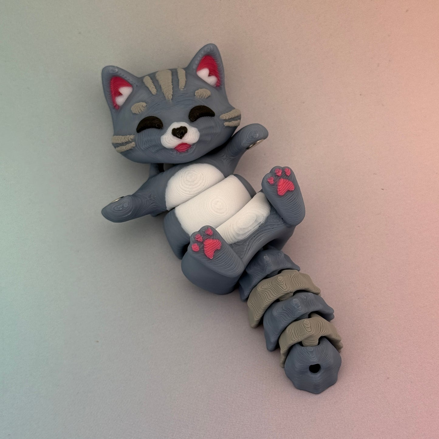 Articulated Flexi Cat Pair with Magnets - Cute 3D Printed Fidget Toy