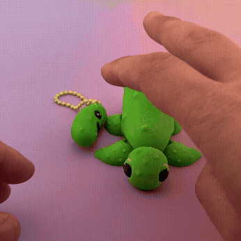 Articulated Pickle Turtle with Pickle Keychain - Cute 3D Printed Fidget Toys