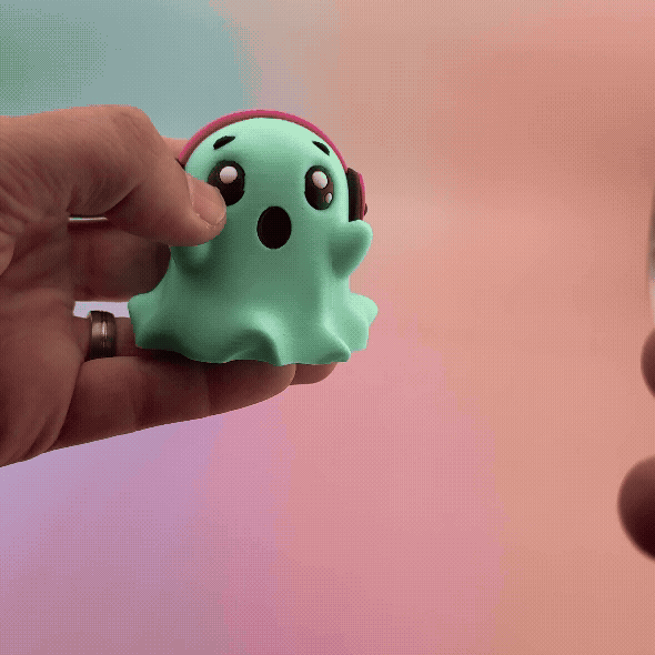 Ghost with Headphones – 3D Printed Figurine