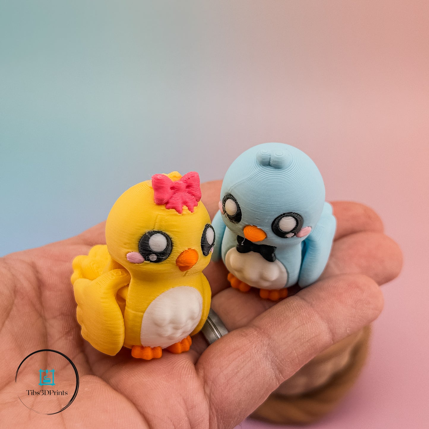 Articulated Chick & Bluebird Duo — Cute Print-in-Place Birds