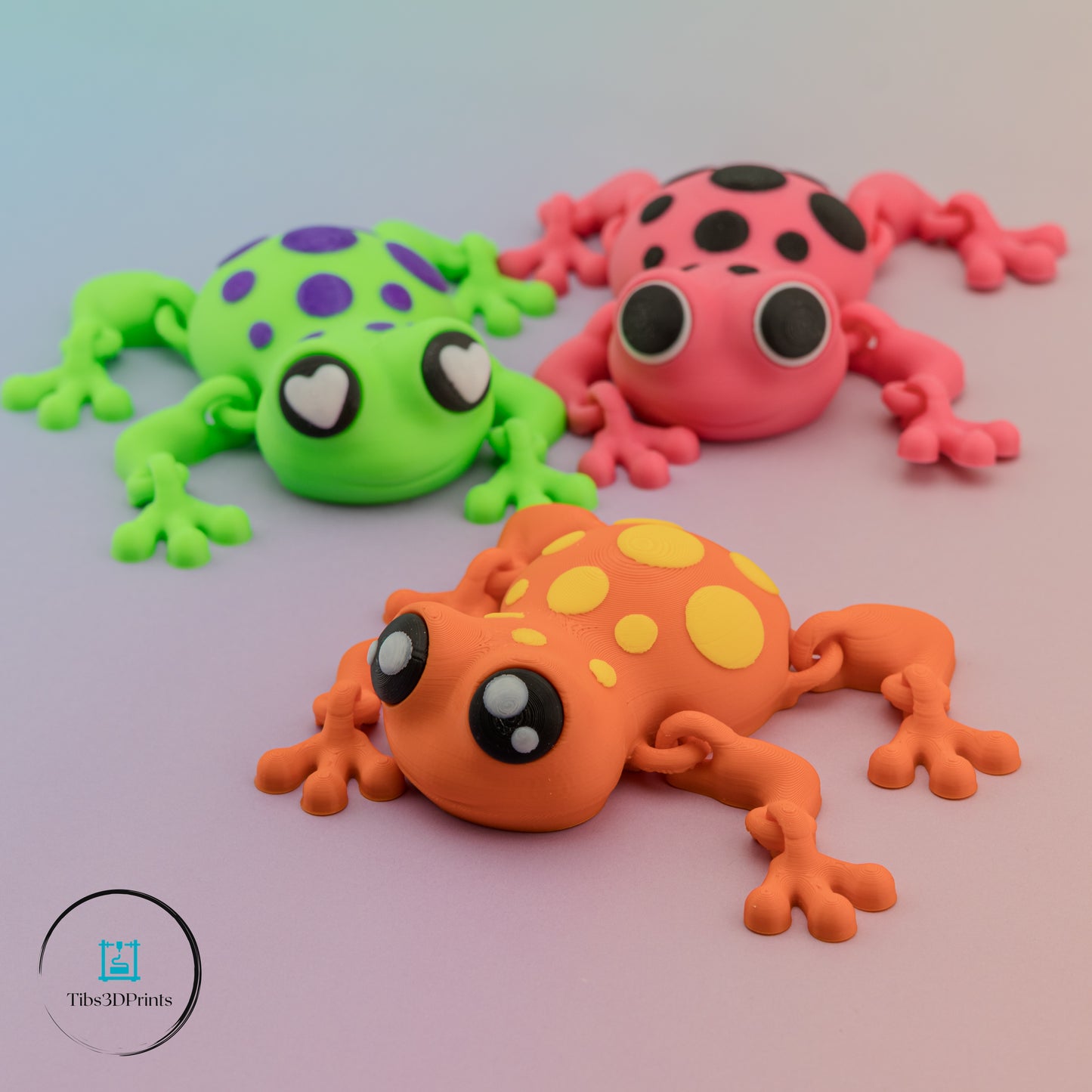 Flexi Frogs – Neon Trio 3-Pack (Articulated Desk Pets)