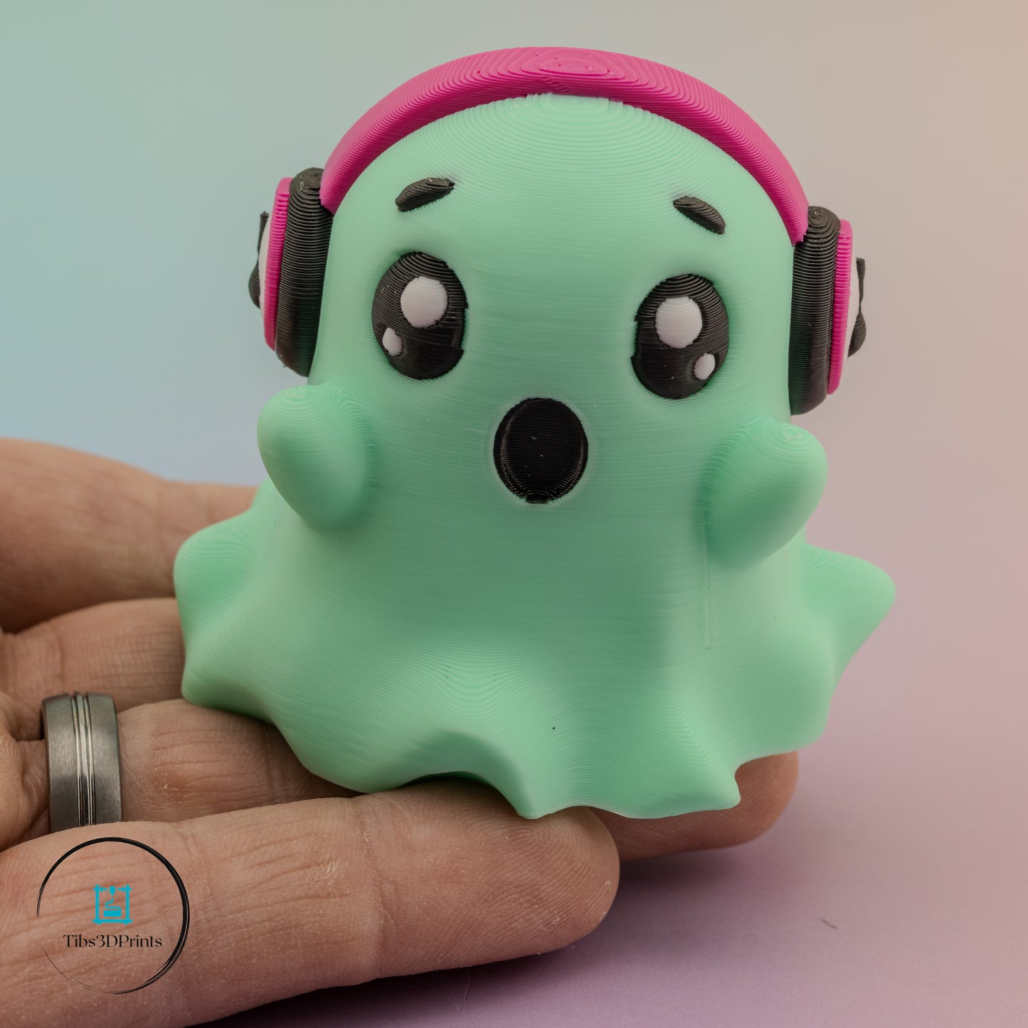 Ghost with Headphones – 3D Printed Figurine