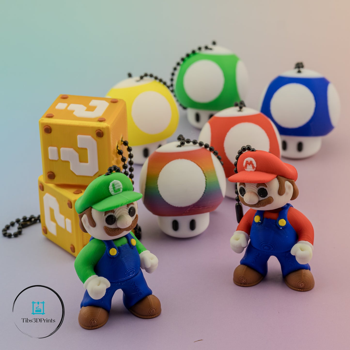Retro Plumber Power Pack – 9-Piece 3D Printed Clickers & Keychains