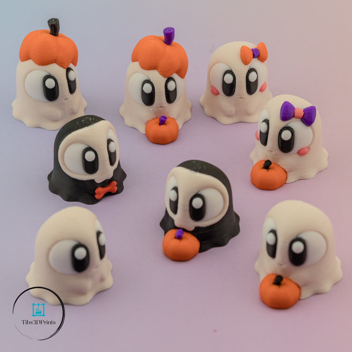 Halloween Mini Ghost Figurine Set β 8 Pack Collectible Decorations