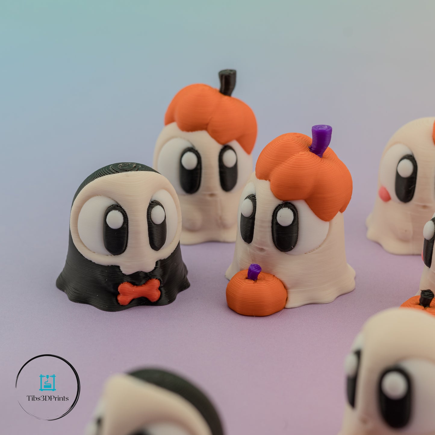 Halloween Mini Ghost Figurine Set β 8 Pack Collectible Decorations