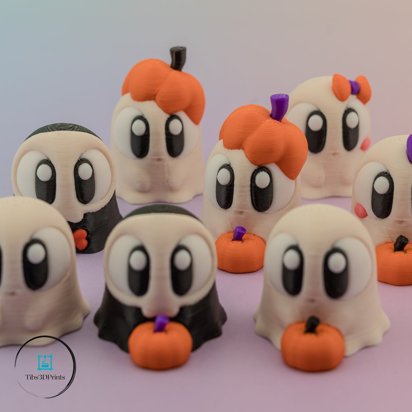 Halloween Mini Ghost Figurine Set β 8 Pack Collectible Decorations