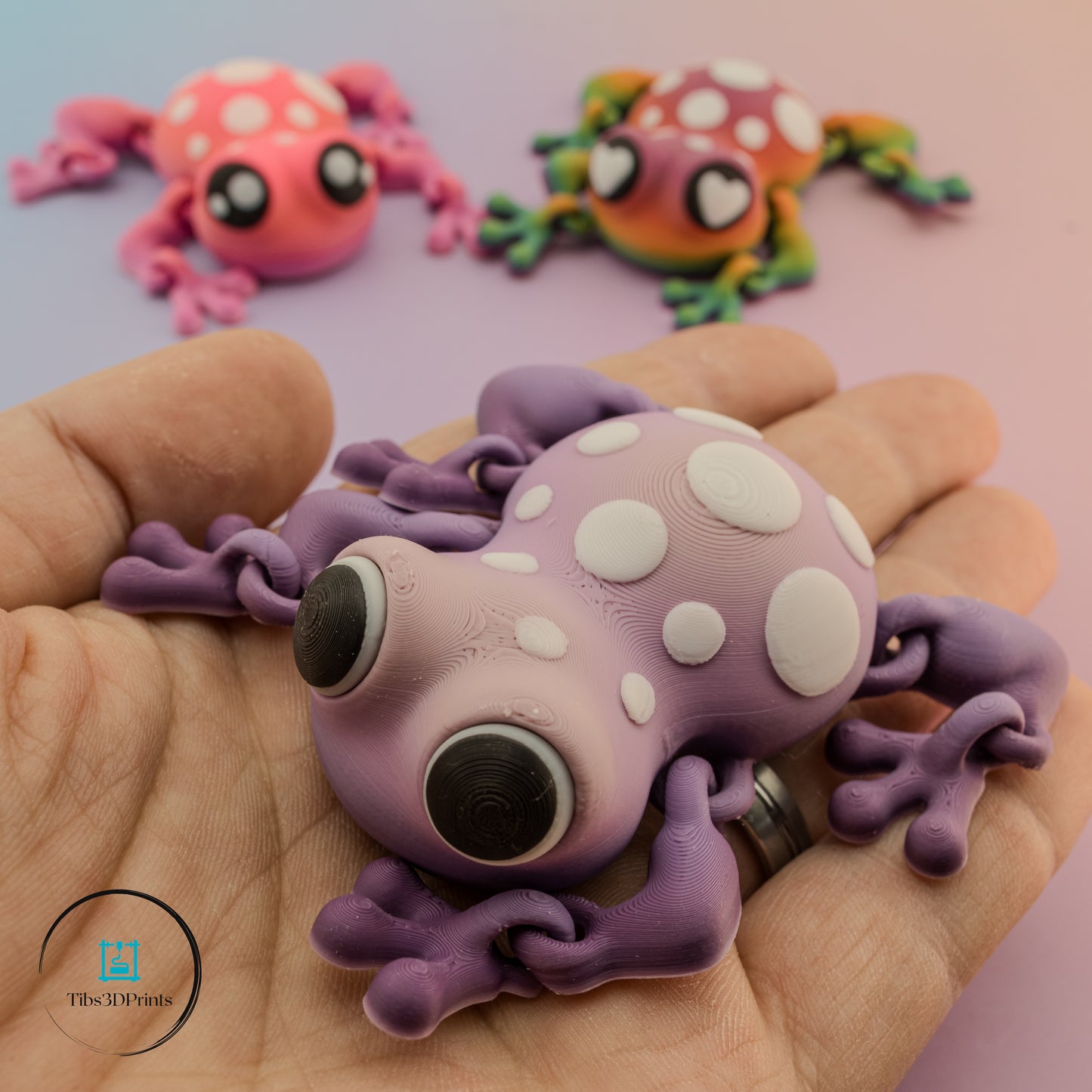 Articulated Rainbow Frogs – 3 Pack Colorful Posable Frogs