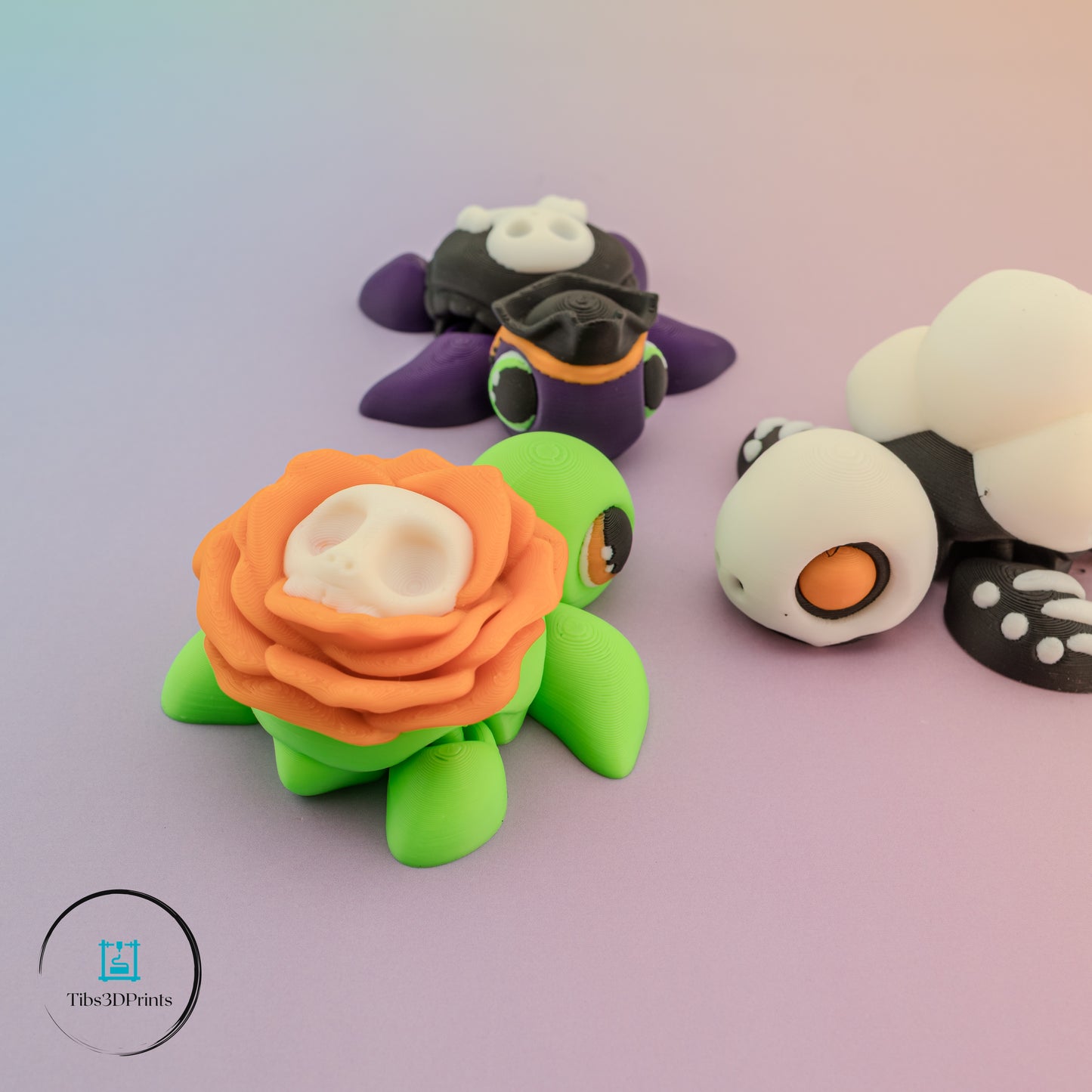 Halloween Turtle Trio β Skeleton, Pirate, and Rose Turtles (3 Pack)