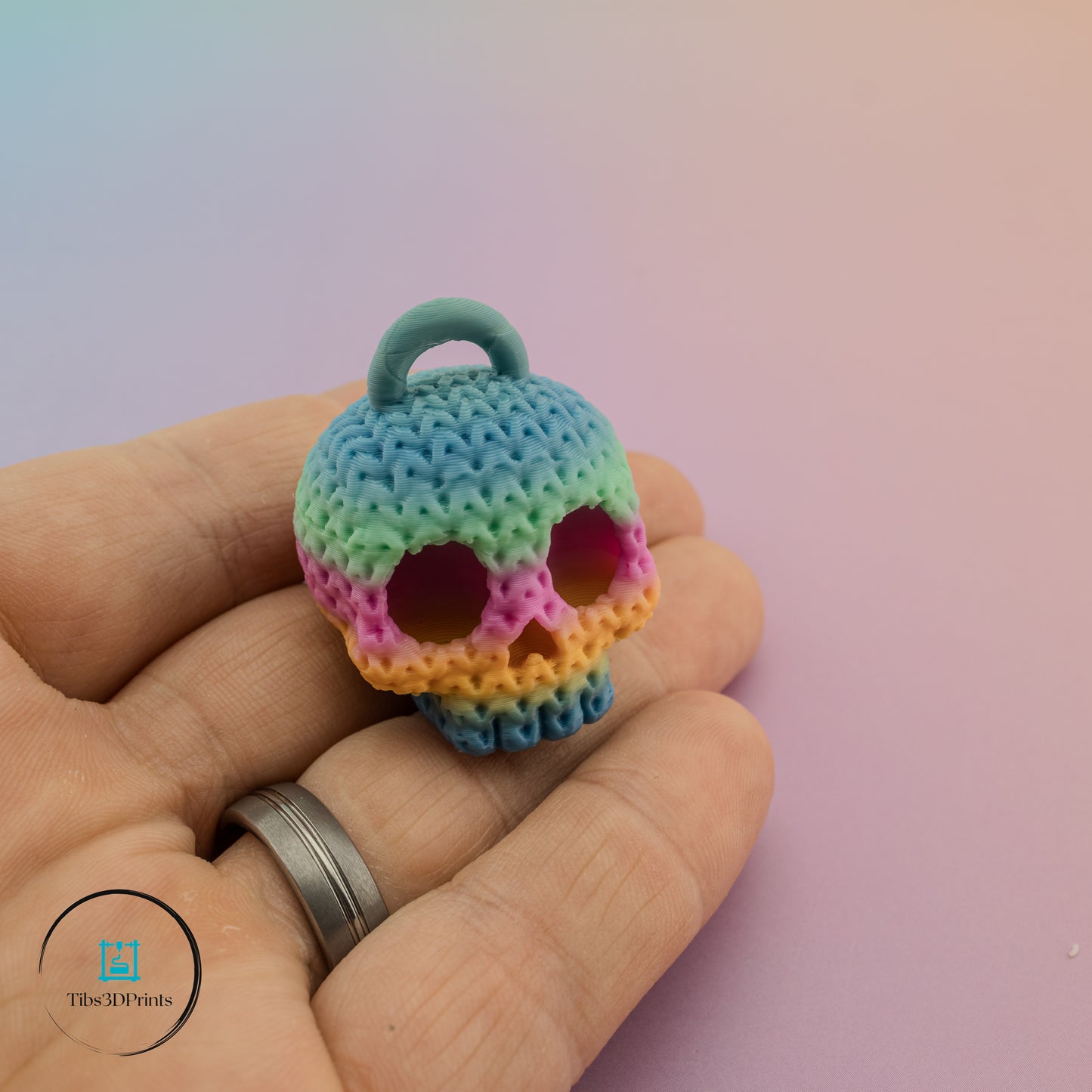 Rainbow Skull Keychain ππ 3D Printed Mini Charm
