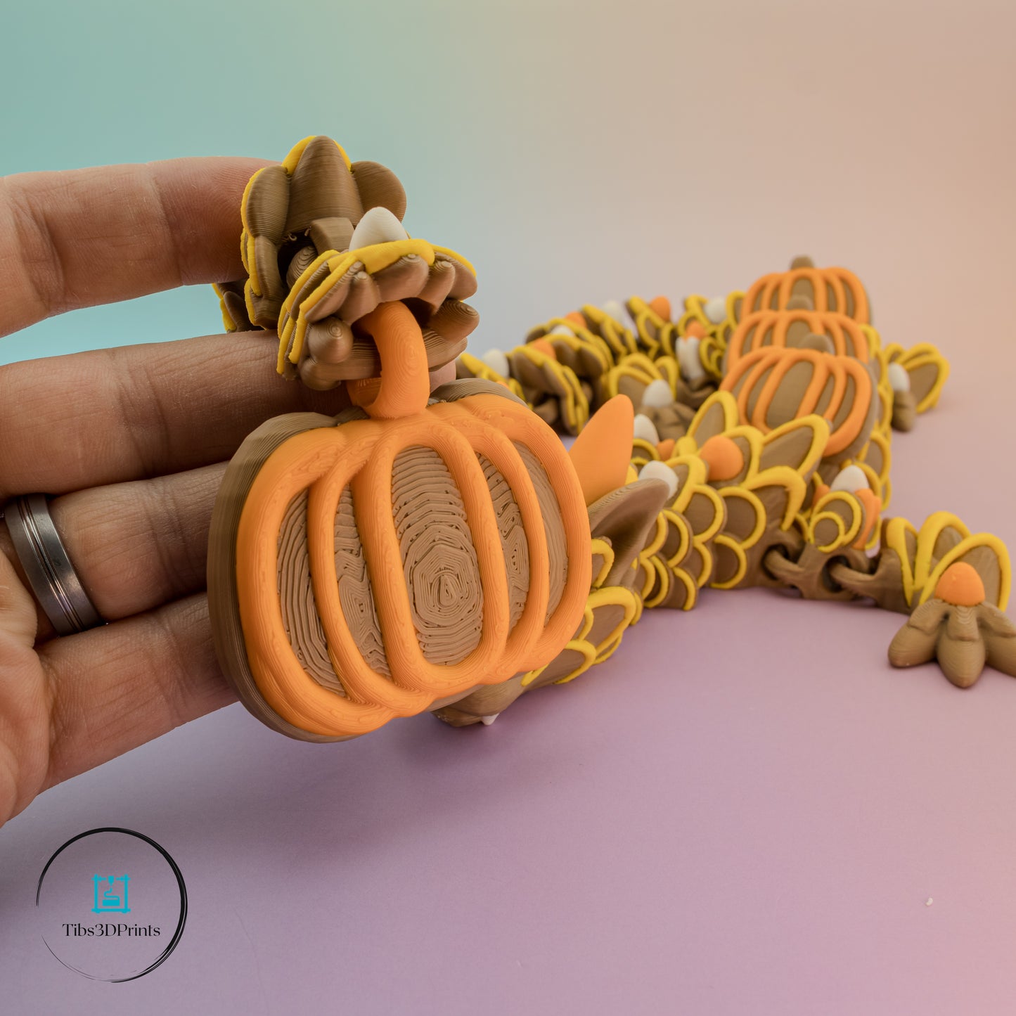 Pumpkin Dragon ππ 3D Printed Articulated Figurine