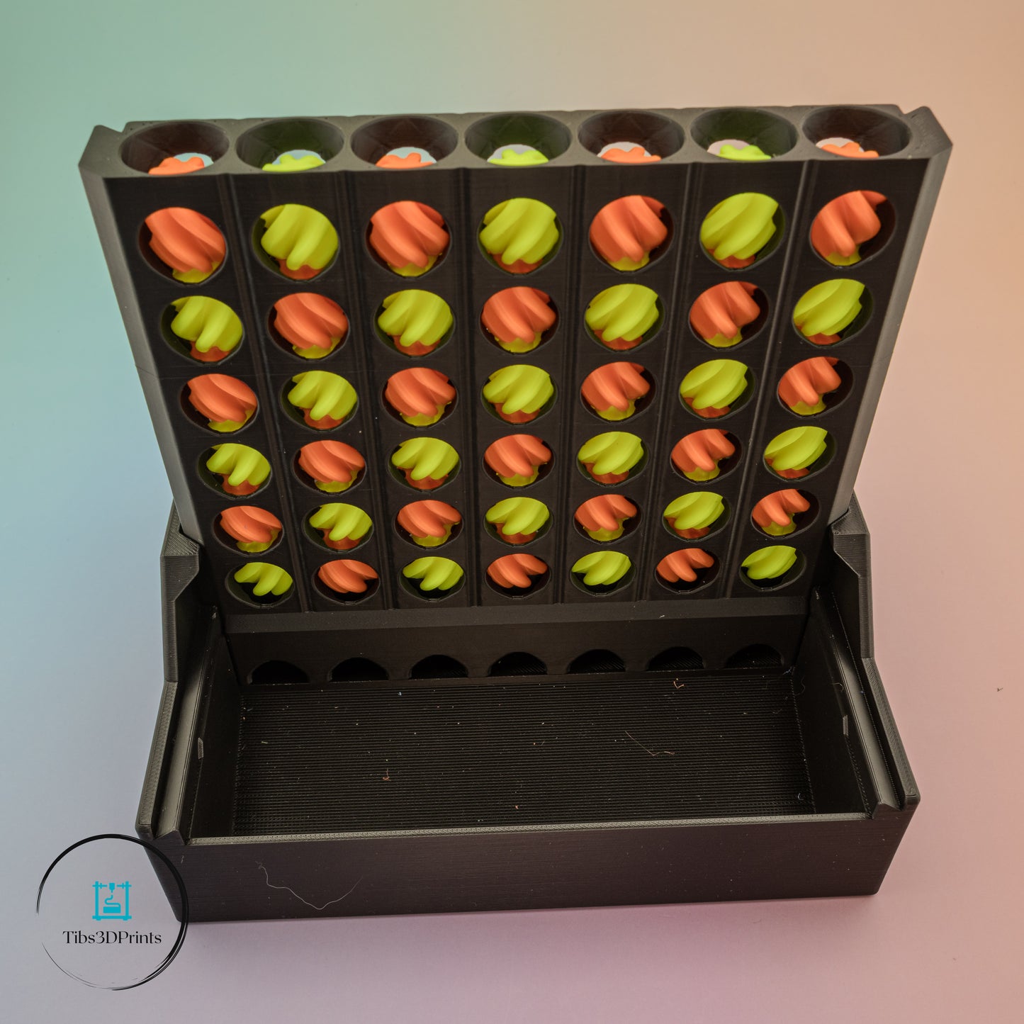 Auto‑Sorting Connect 4 – 3D Printed Game (Pull‑Up Reset + Storage)