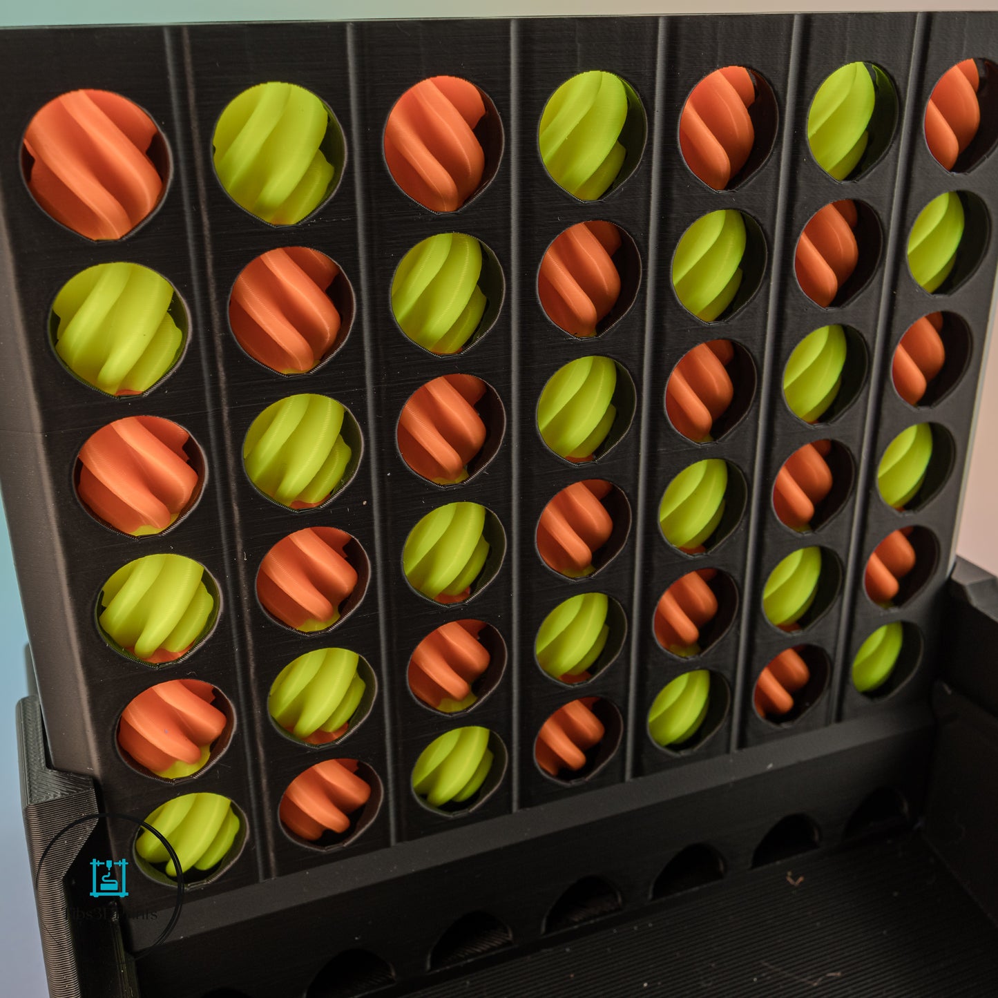 Auto‑Sorting Connect 4 – 3D Printed Game (Pull‑Up Reset + Storage)