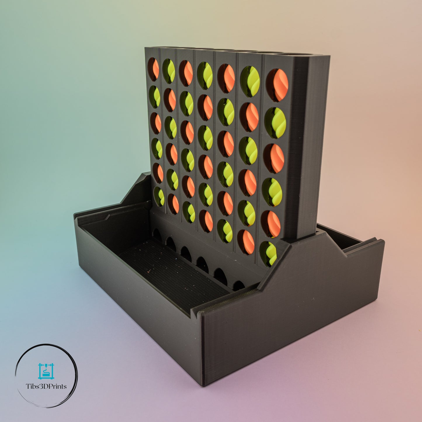 Auto‑Sorting Connect 4 – 3D Printed Game (Pull‑Up Reset + Storage)