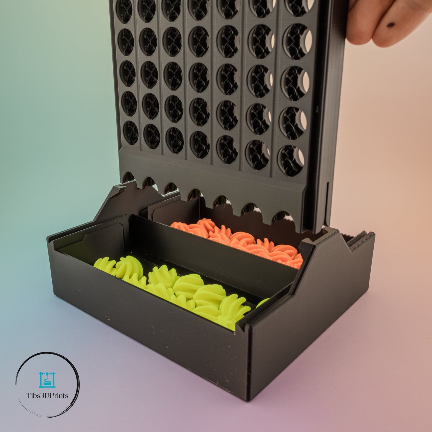 Auto‑Sorting Connect 4 – 3D Printed Game (Pull‑Up Reset + Storage)