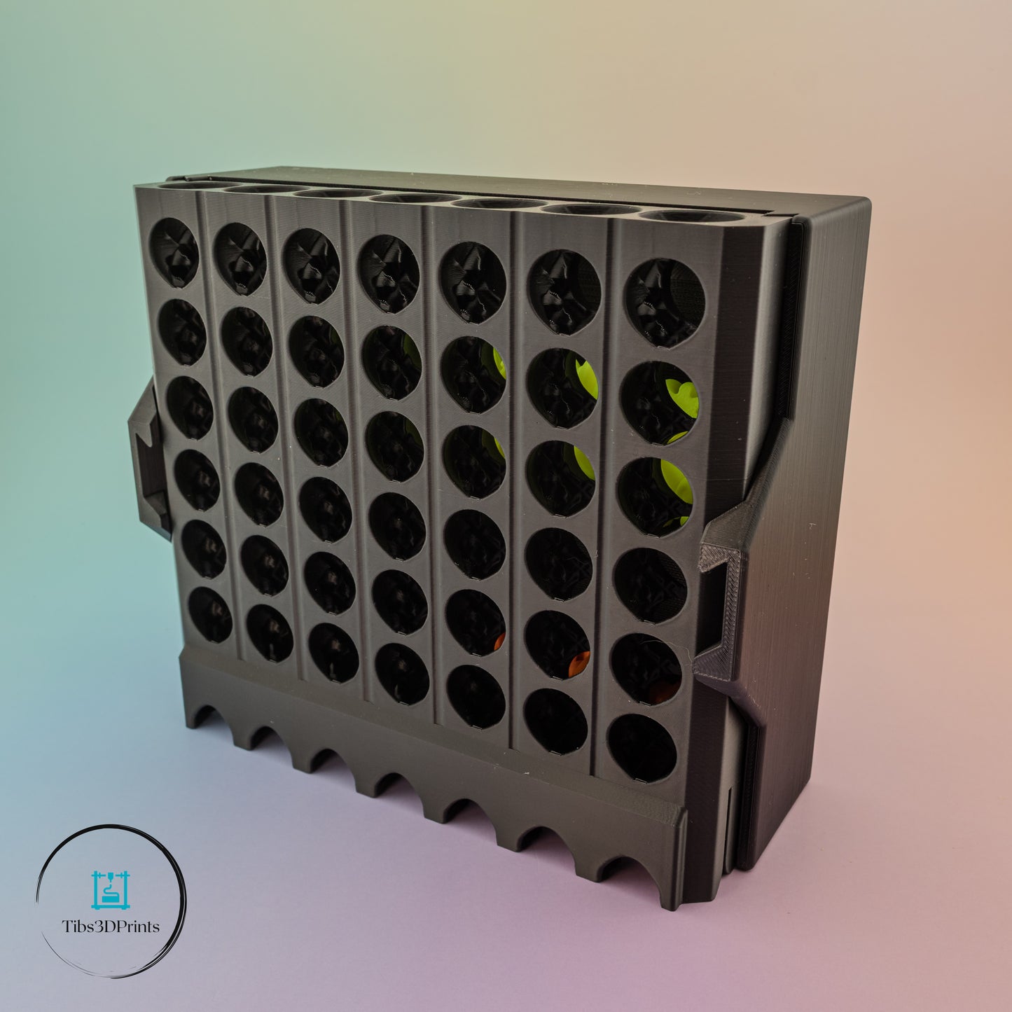 Auto‑Sorting Connect 4 – 3D Printed Game (Pull‑Up Reset + Storage)