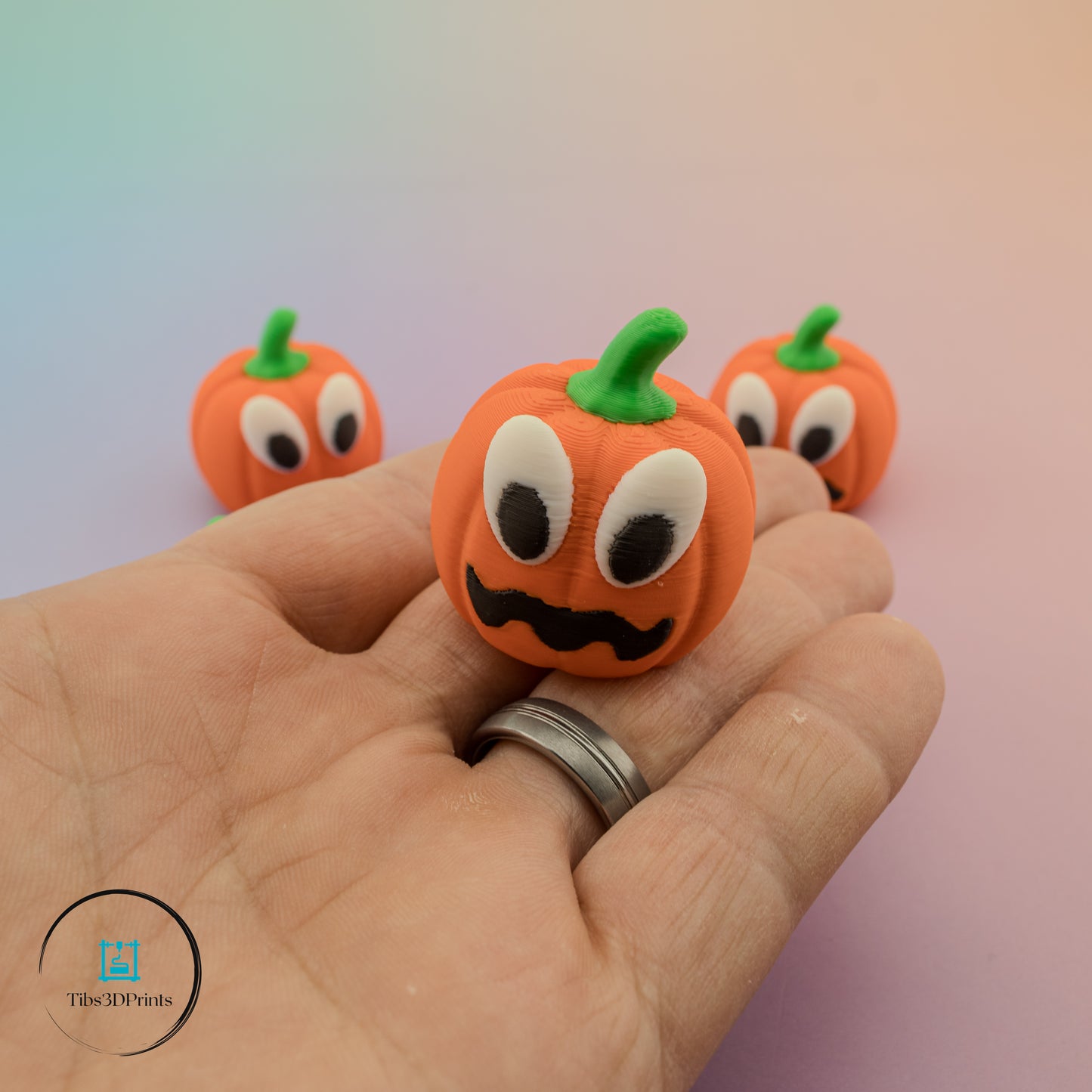 Mini Pumpkin Faces — 5 Pack (3D Printed)