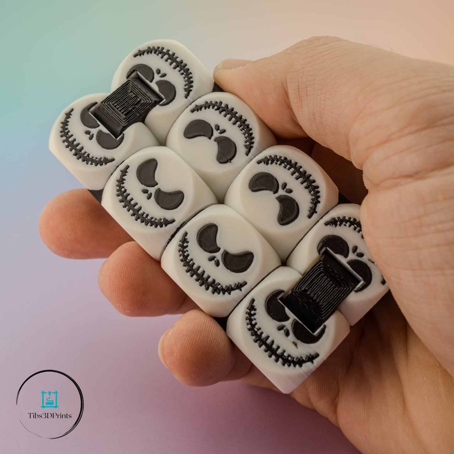 Infinity Cube Fidget — Spooky Skull Faces
