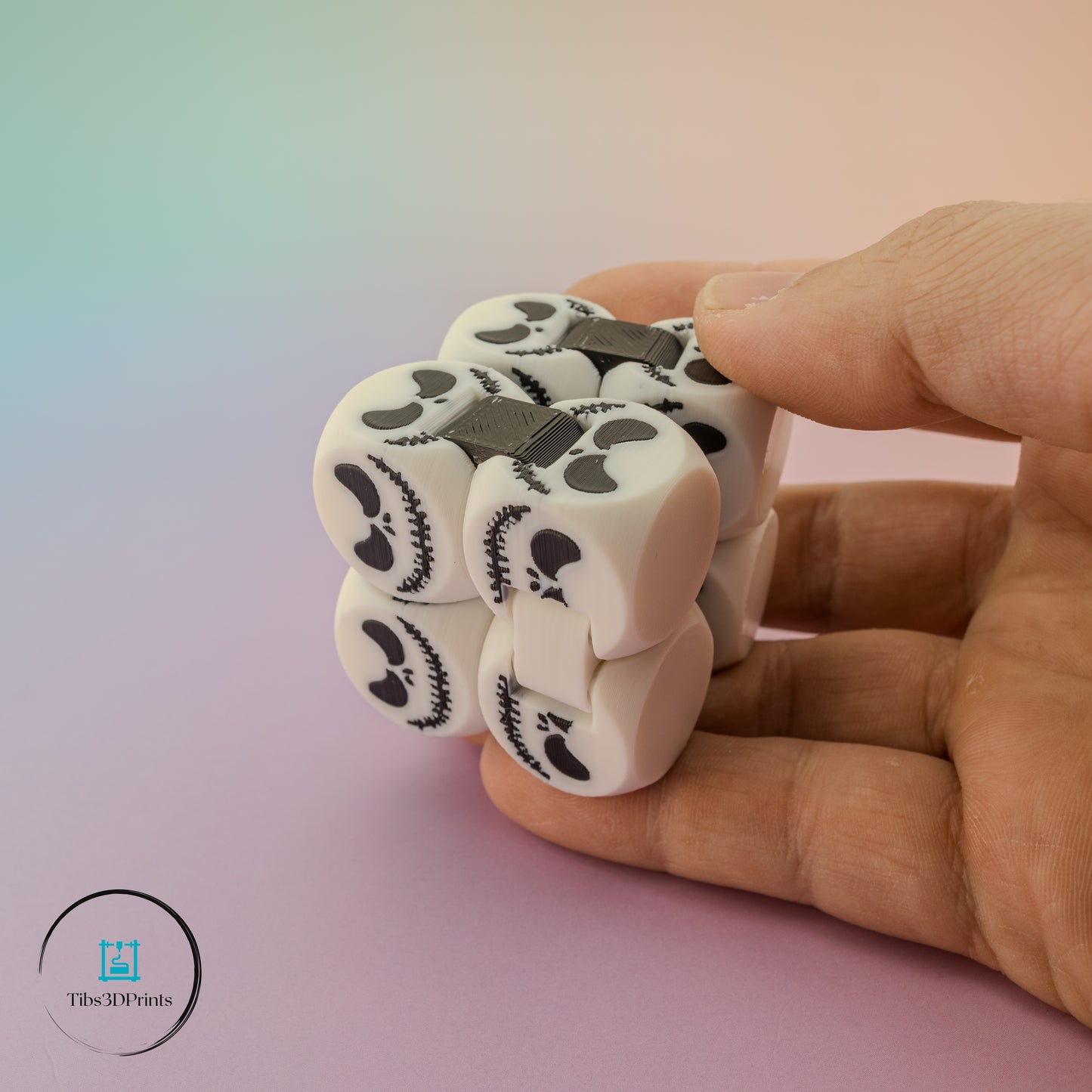 Infinity Cube Fidget — Spooky Skull Faces