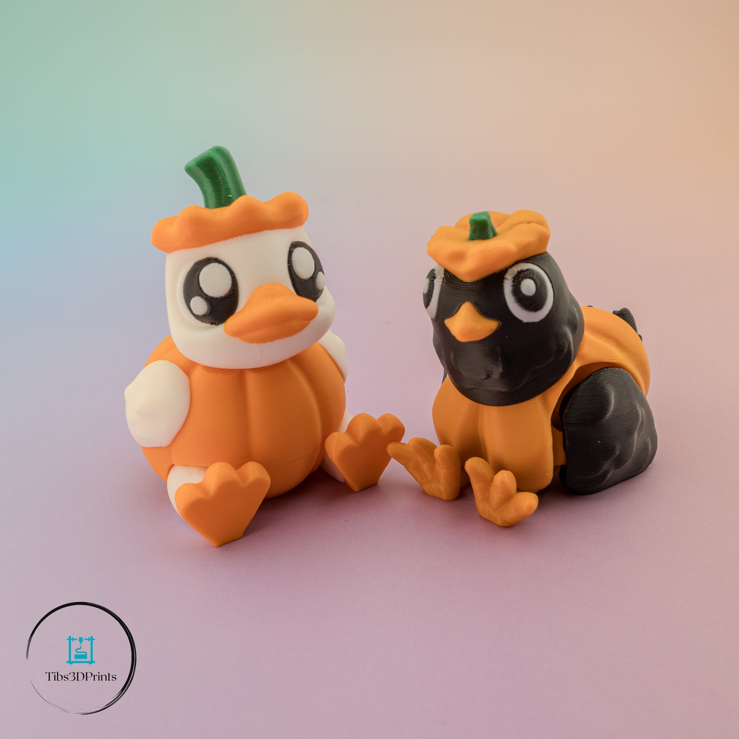 Pumpkin Costume Duck & Chicken — Set of 2 (3D Printed)