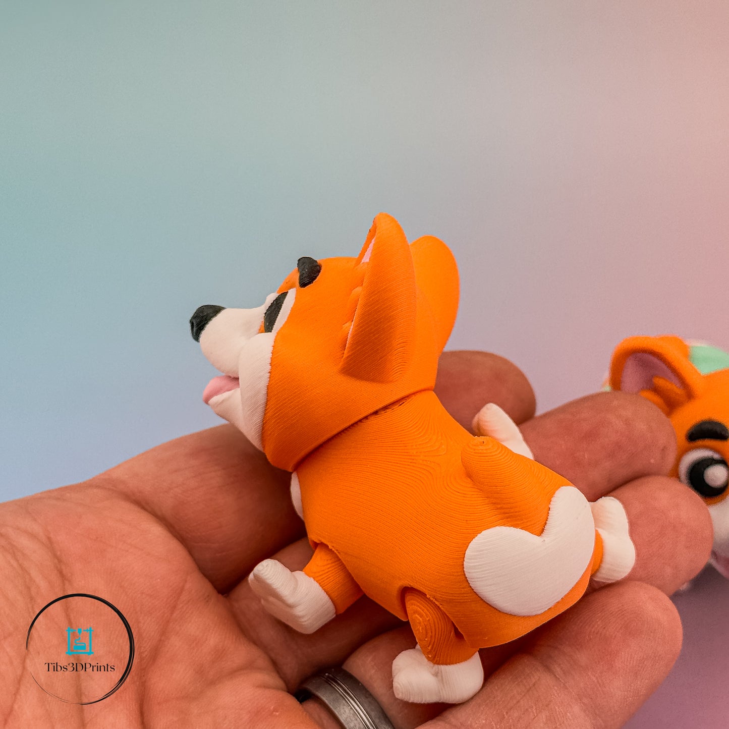 Corgi Duo | Articulated 3D Printed Dog Pair | One with Sweater | Cute Desk Pet Gift for Dog Lovers