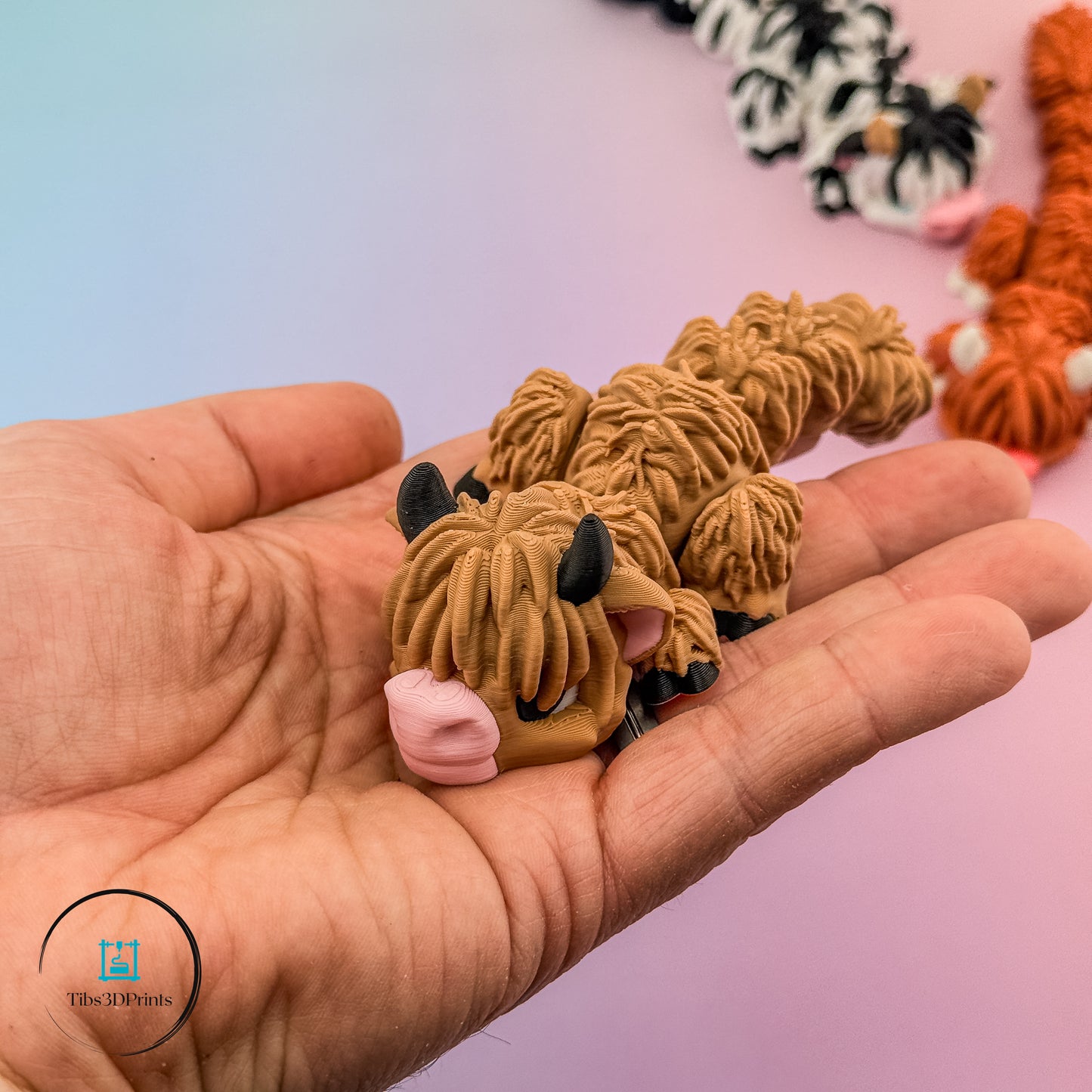Highland Cow Trio — Articulated Fluffy Friends