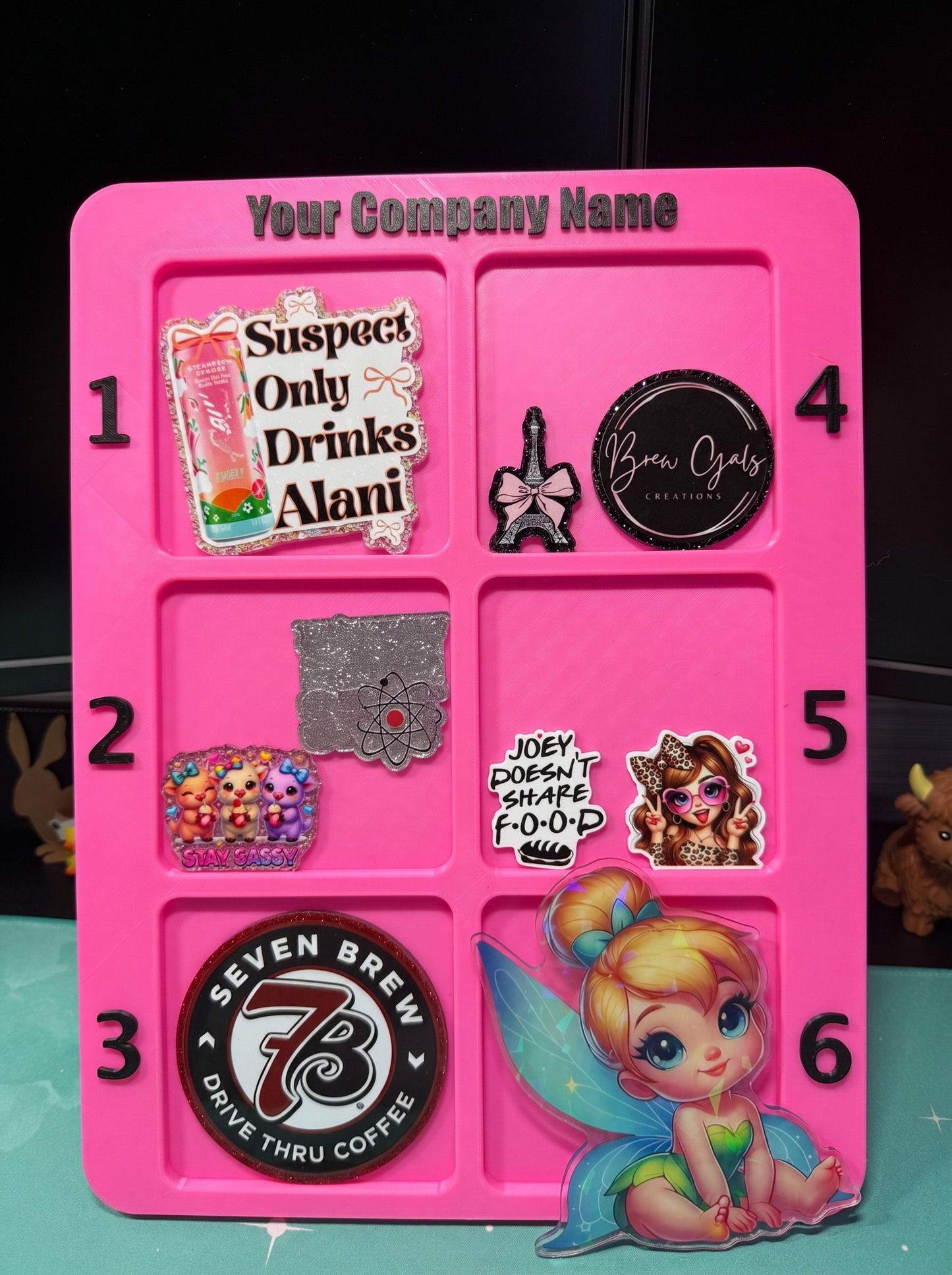 Custom Live Sale Claim Tray | 6-Slot Numbered Display Board