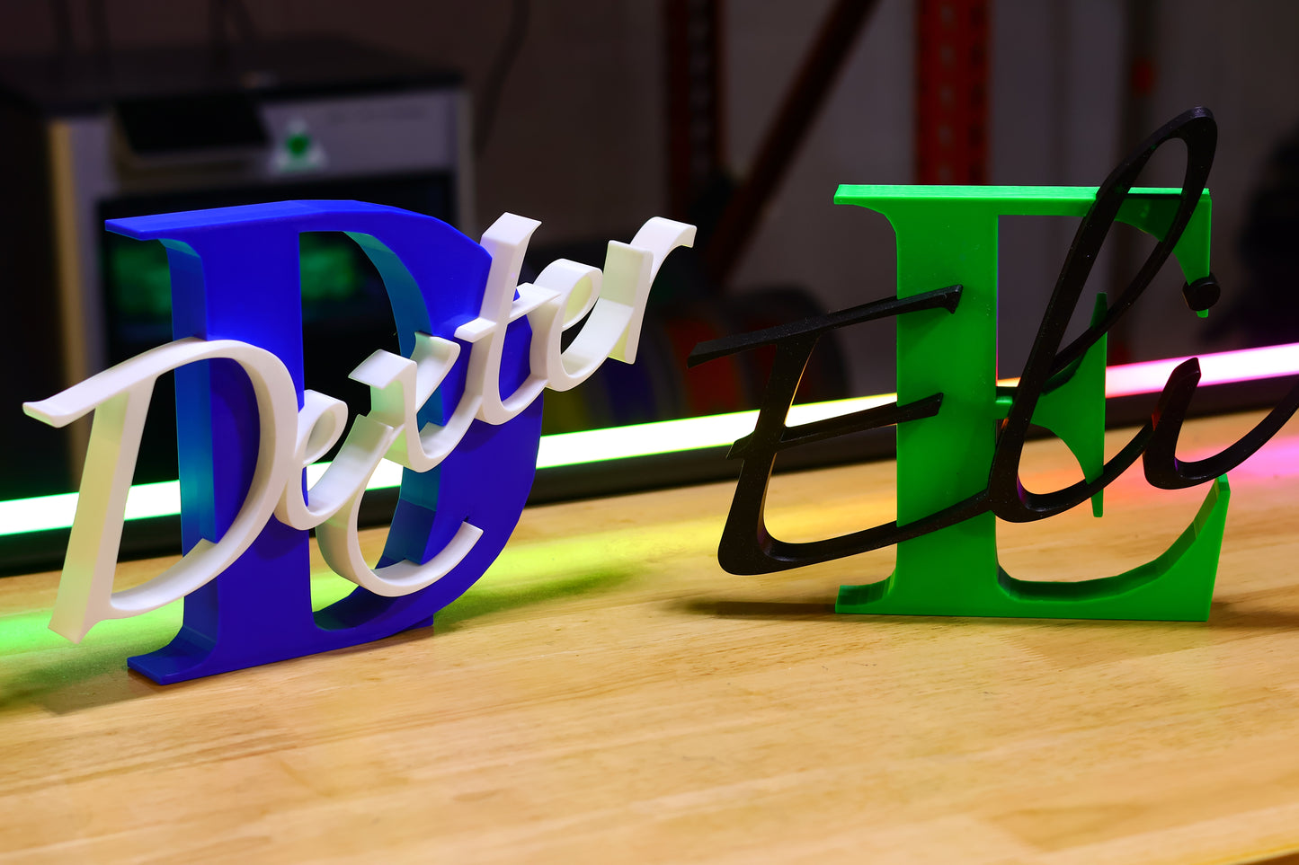 Custom 3D Printed Name Monogram Decorations