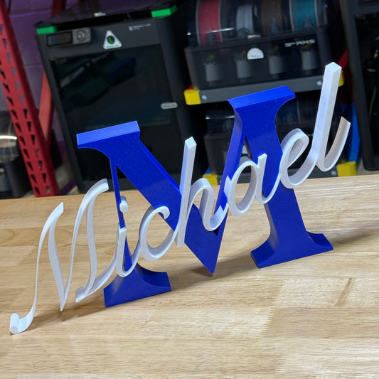 Custom 3D Printed Name Monogram Decorations
