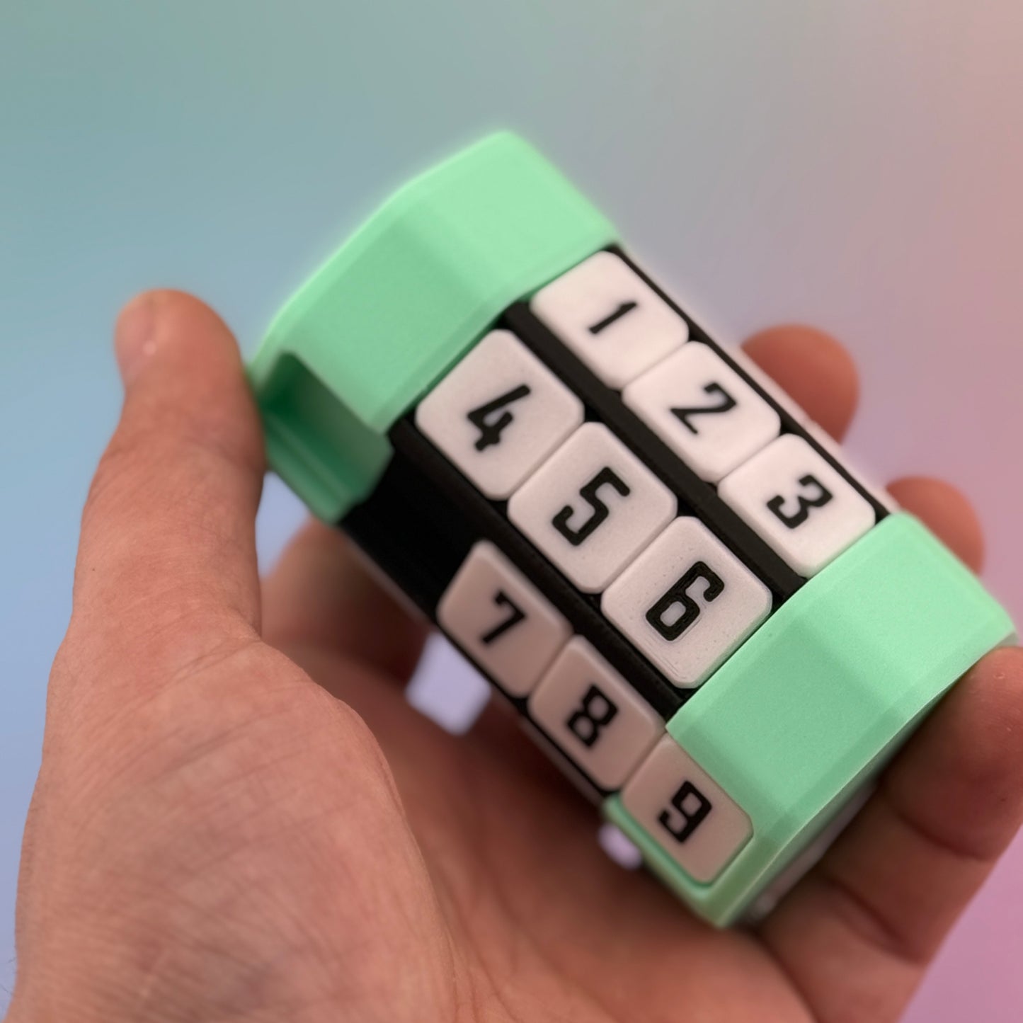 3D Printed Number Puzzle Cylinder – Rotating Brain Teaser