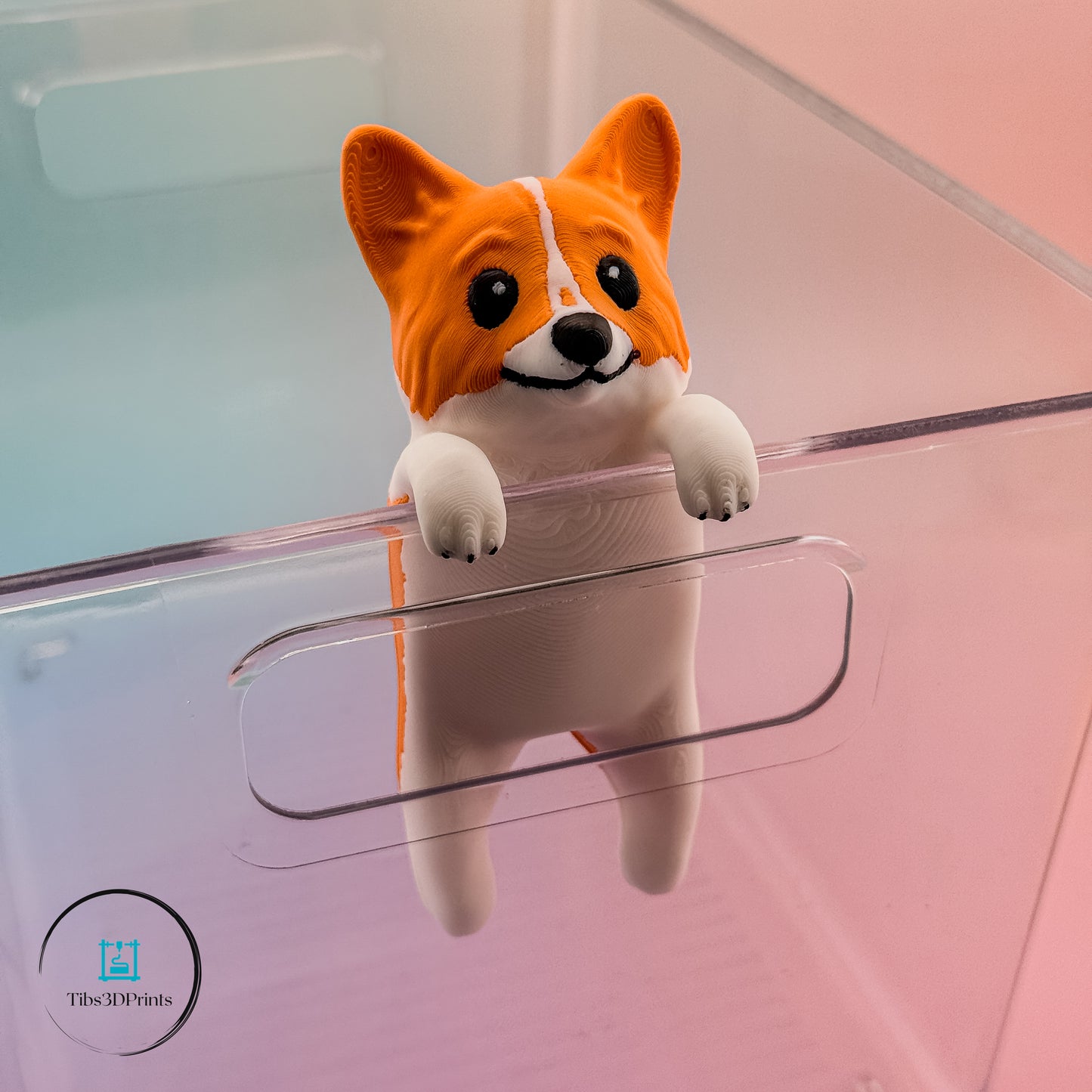 Corgi Monitor Buddy — 3D Printed Hanging Desk Companion