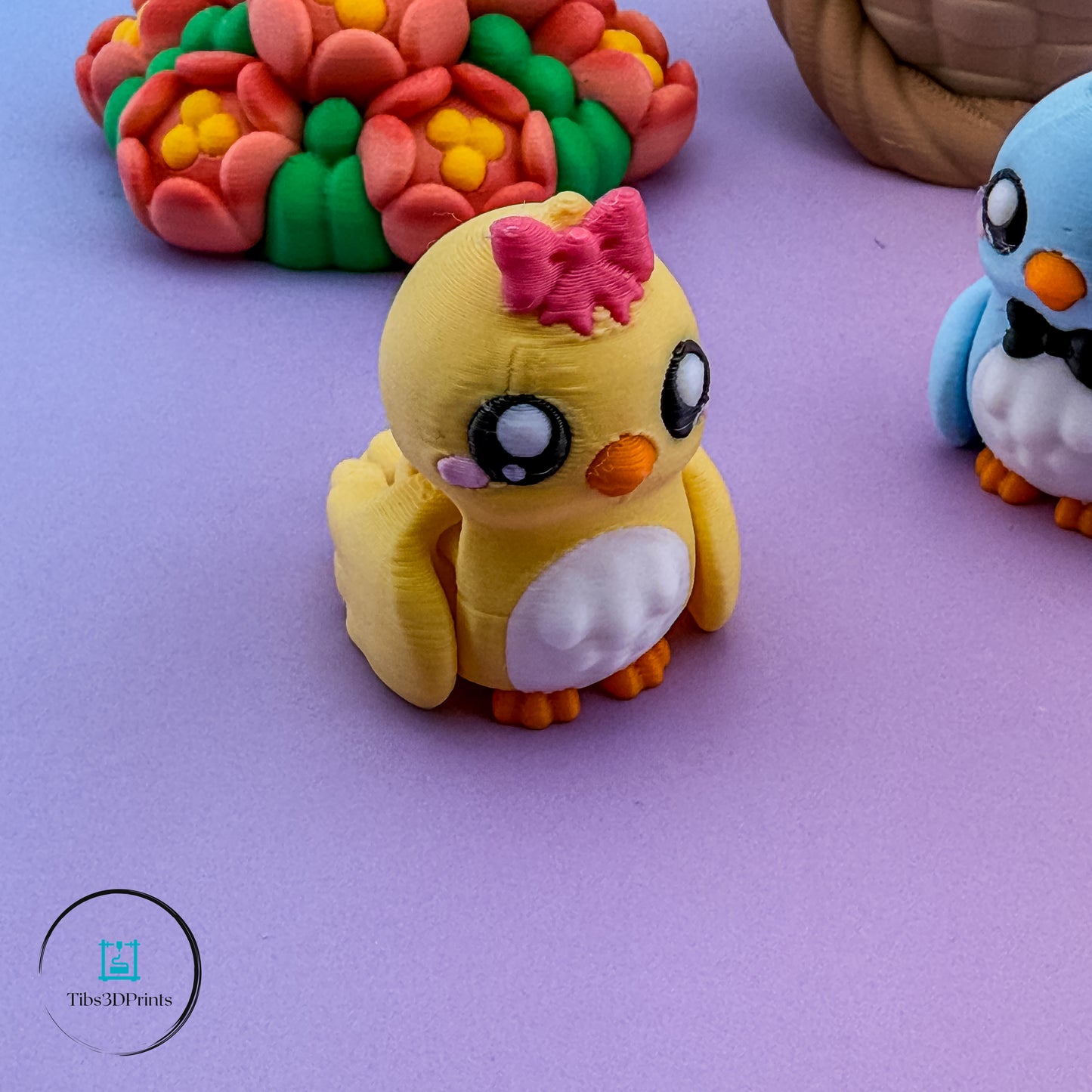 Articulated Chick & Bluebird Duo — Cute Print-in-Place Birds