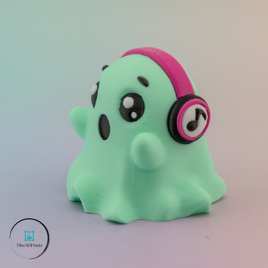 Ghost with Headphones – 3D Printed Figurine