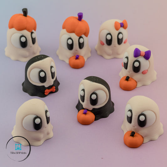 Halloween Mini Ghost Figurine Set – 8 Pack Collectible Decorations