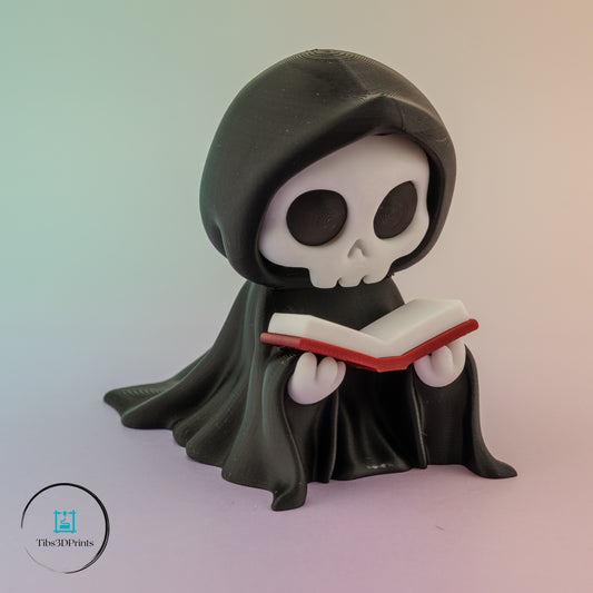 3D Printed Grim Reaper with Book – Halloween Desk & Shelf Décor