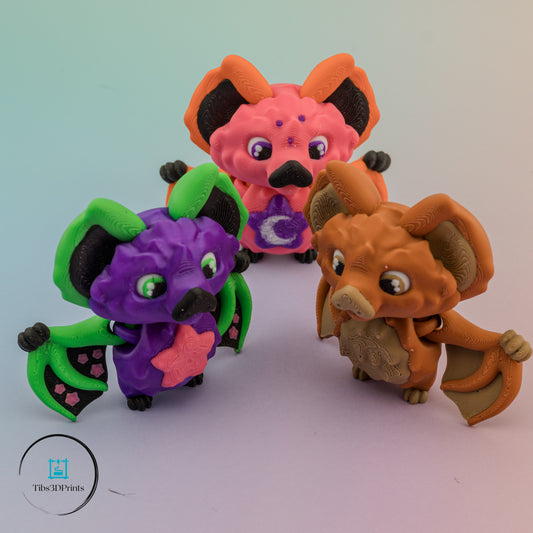 Cute 3D Printed Halloween Bats – Star, Moon & Magical Designs