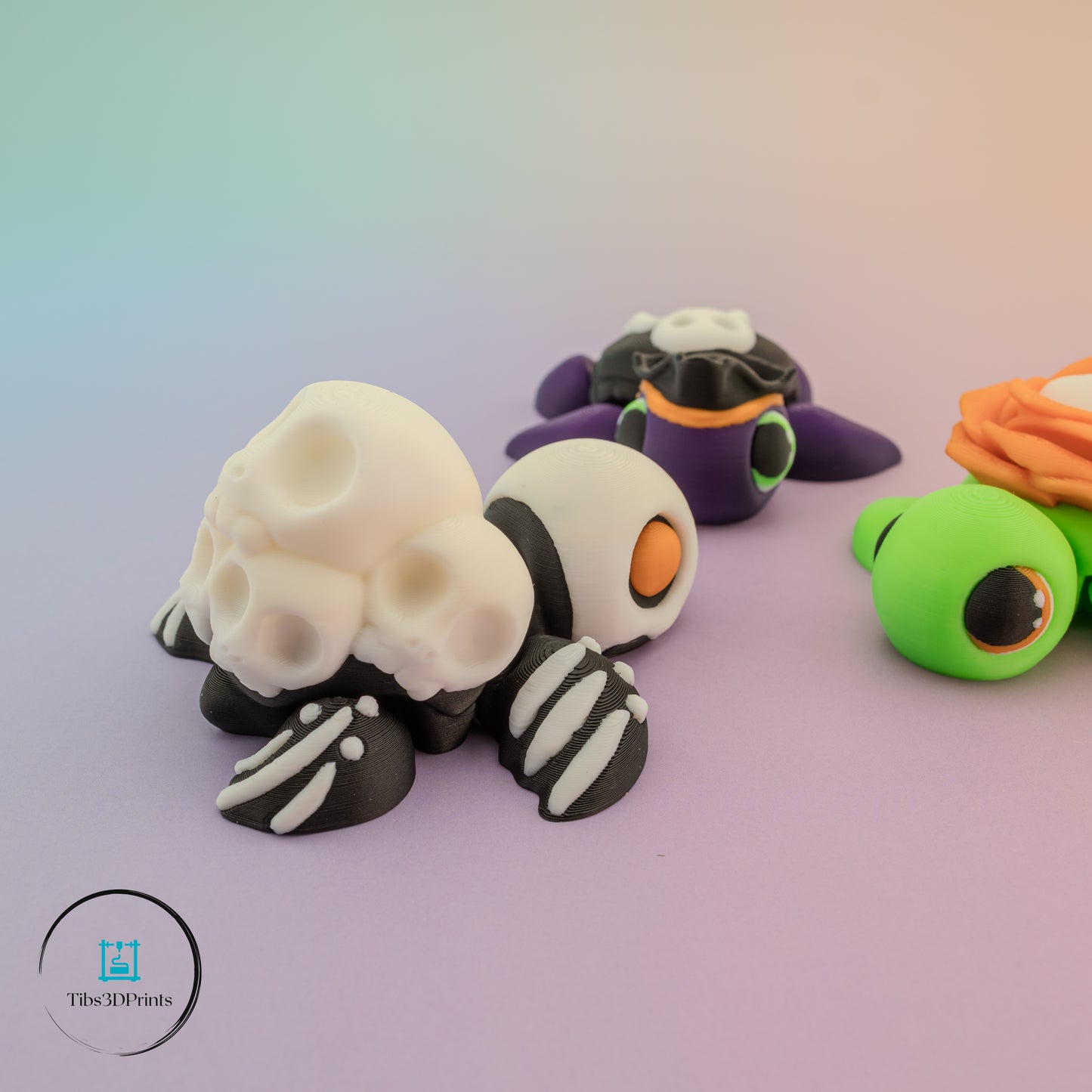 Halloween Turtle Trio – Skeleton, Pirate, and Rose Turtles (3 Pack)