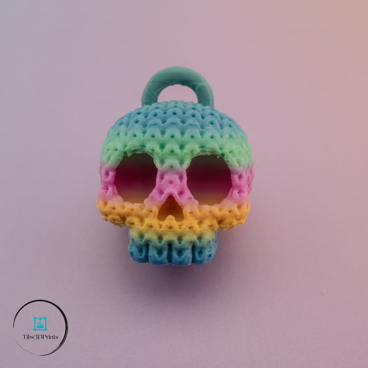 Rainbow Skull Keychain 💀🌈 3D Printed Mini Charm