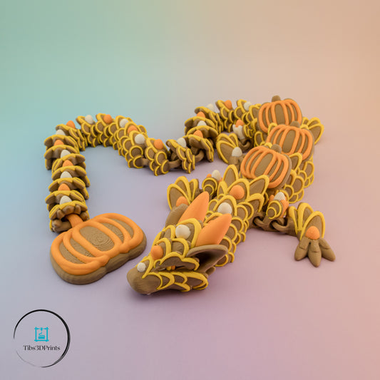 Pumpkin Dragon 🎃🐉 3D Printed Articulated Figurine