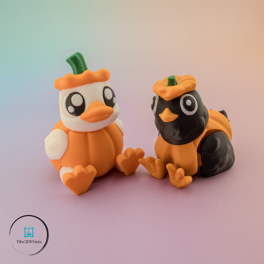 Pumpkin Costume Duck & Chicken — Set of 2 (3D Printed)
